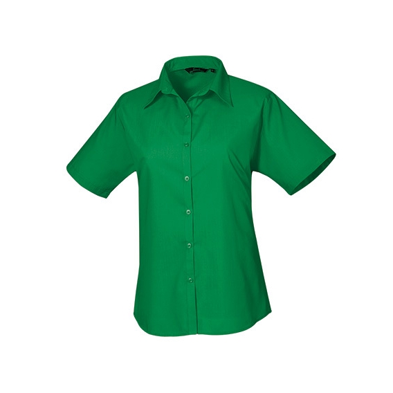 Ladies` Poplin Short Sleeve Blouse
