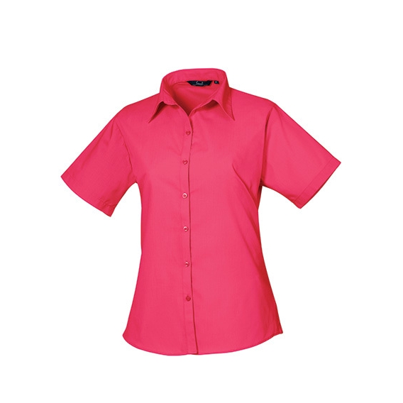 Ladies` Poplin Short Sleeve Blouse