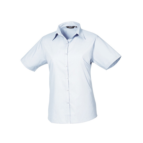 Ladies` Poplin Short Sleeve Blouse