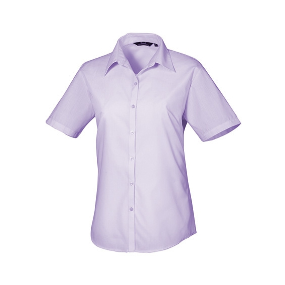 Ladies` Poplin Short Sleeve Blouse