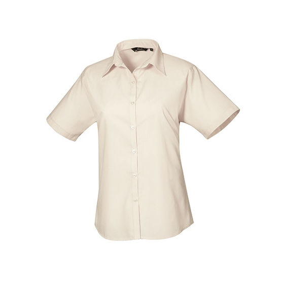 Ladies` Poplin Short Sleeve Blouse