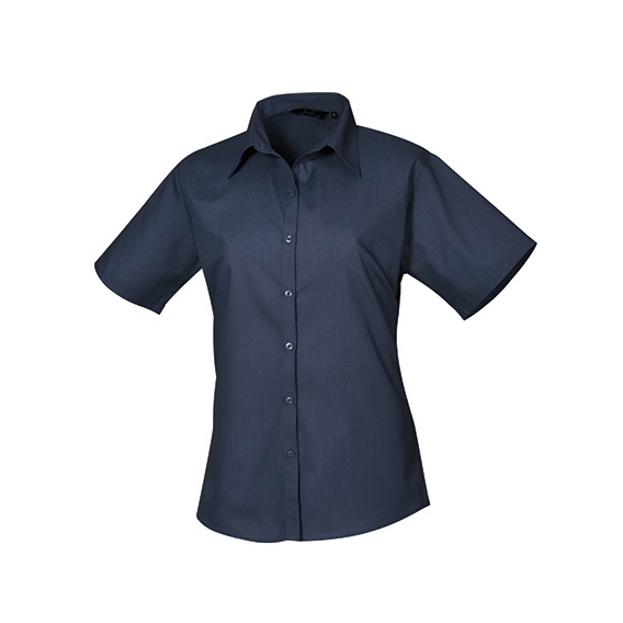 Ladies` Poplin Short Sleeve Blouse