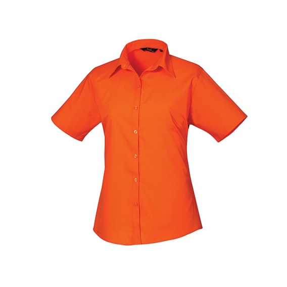 Ladies` Poplin Short Sleeve Blouse