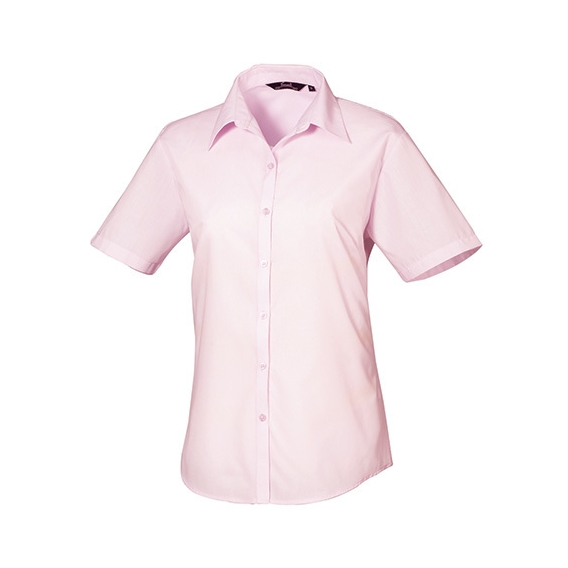 Ladies` Poplin Short Sleeve Blouse