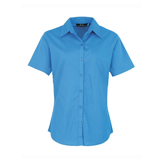 Ladies` Poplin Short Sleeve Blouse