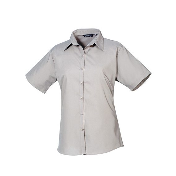 Ladies` Poplin Short Sleeve Blouse