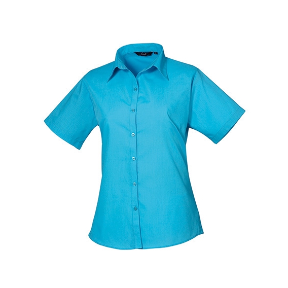Ladies` Poplin Short Sleeve Blouse