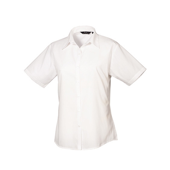 Ladies` Poplin Short Sleeve Blouse
