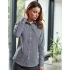 Ladies` Microcheck (Gingham) Long Sleeve Cotton Shirt