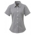 Ladies` Microcheck (Gingham) Short Sleeve Cotton Shirt