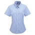 Ladies` Microcheck (Gingham) Short Sleeve Cotton Shirt