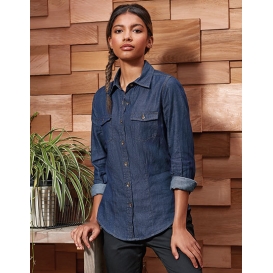 Ladies` Jeans Stitch Denim Shirt
