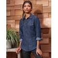 Ladies` Jeans Stitch Denim Shirt