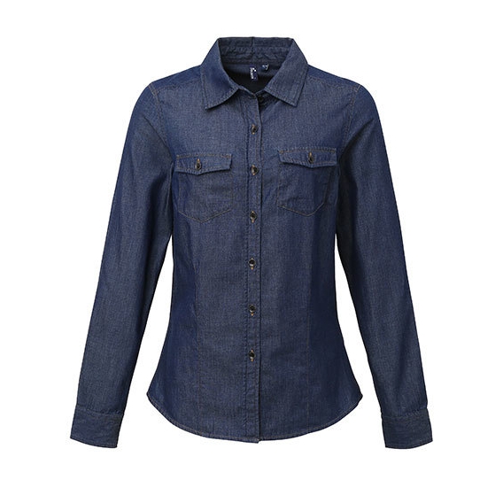 Ladies` Jeans Stitch Denim Shirt
