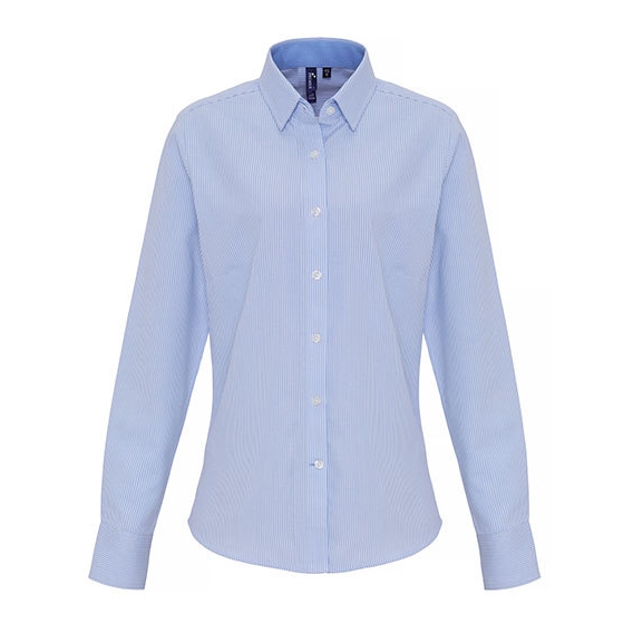 Ladies Cotton Rich Oxford Stripes Shirt
