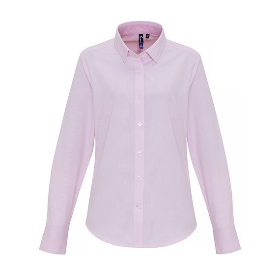 Ladies Cotton Rich Oxford Stripes Shirt