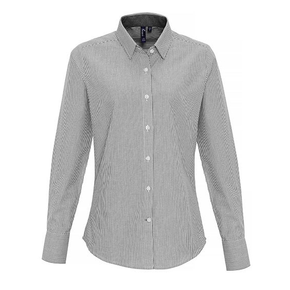 Ladies Cotton Rich Oxford Stripes Shirt
