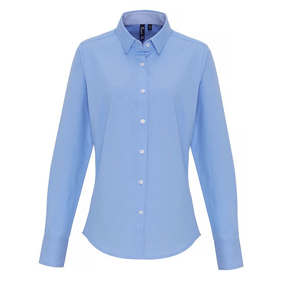 Ladies Cotton Rich Oxford Stripes Shirt
