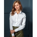 Ladies Stretch Fit Poplin Long Sleeve Cotton Shirt