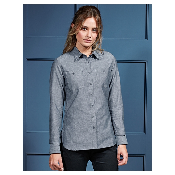 Women`s Organic Chambray Fairtrade Long Sleeve Shirt