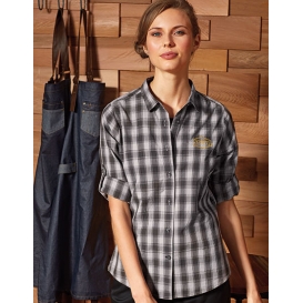 Ladies` Mulligan Check Cotton Long Sleeve Shirt