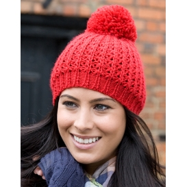 Knitted Flute Pom Pom Hat
