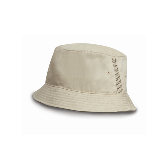 Deluxe Washed Cotton Bucket Hat with Side Mesh Panels