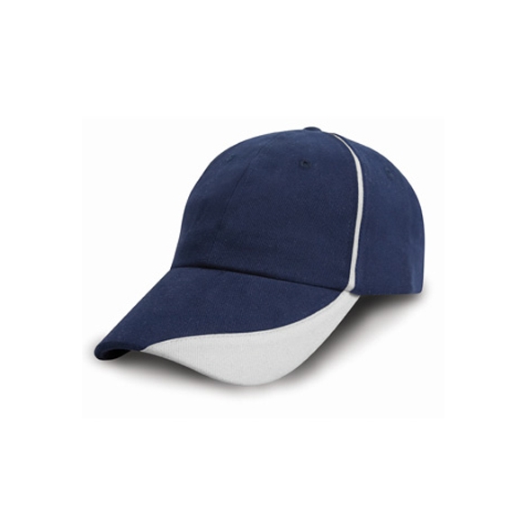 Heavy Brushed Cotton Cap with Scallop Peak and Contrast Trim