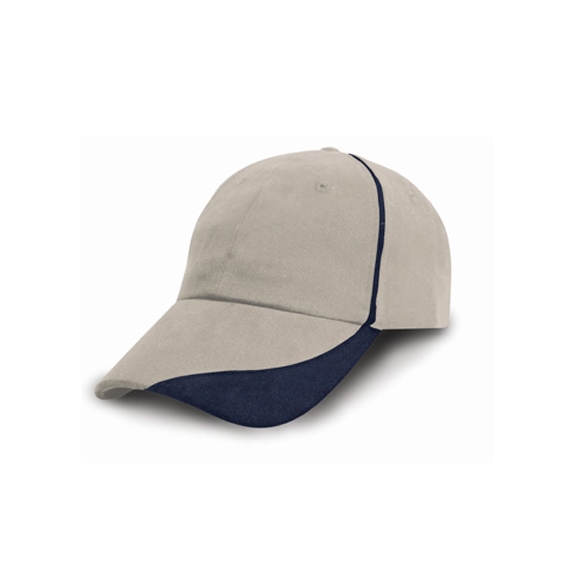 Heavy Brushed Cotton Cap with Scallop Peak and Contrast Trim