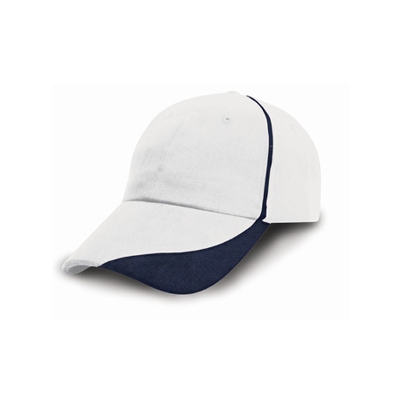 Heavy Brushed Cotton Cap with Scallop Peak and Contrast Trim