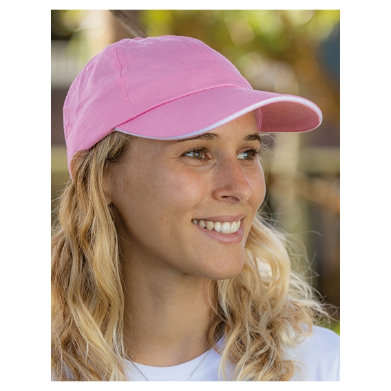 Unwashed Fine Line Cotton Cap with Sandwich Peak