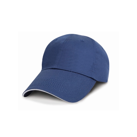 Unwashed Fine Line Cotton Cap with Sandwich Peak