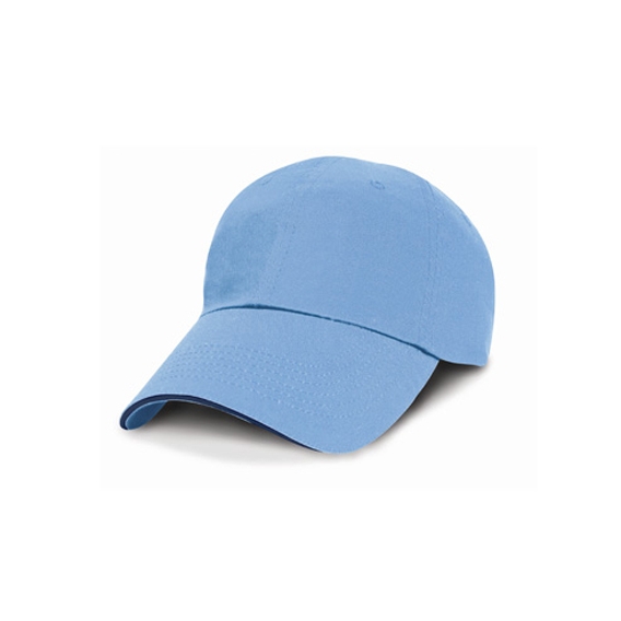Unwashed Fine Line Cotton Cap with Sandwich Peak