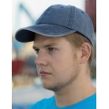 Washed Fine Line Cotton Cap with Sandwich Peak