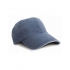 Washed Fine Line Cotton Cap with Sandwich Peak