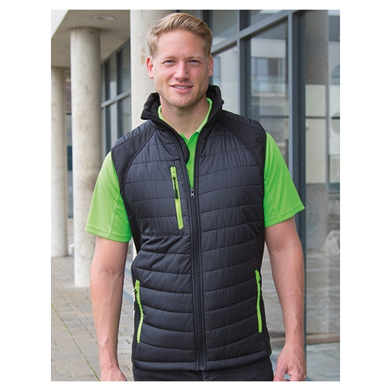 Black Compass Padded Soft Shell Gilet