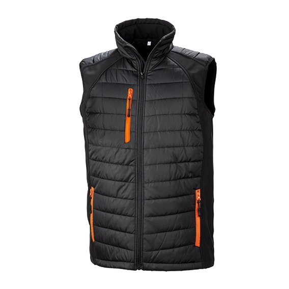 Black Compass Padded Soft Shell Gilet