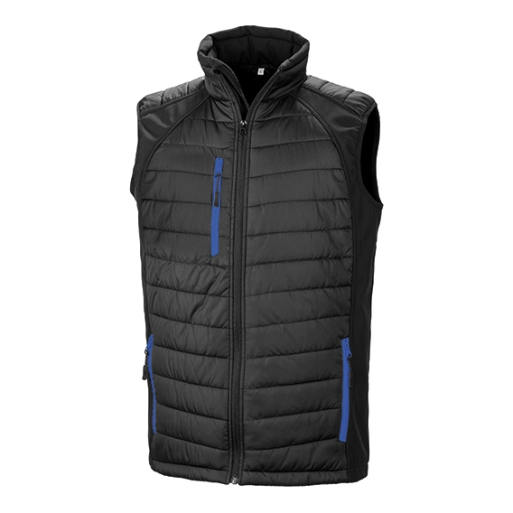 Black Compass Padded Soft Shell Gilet