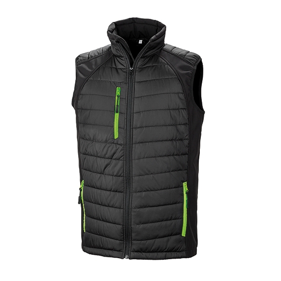 Black Compass Padded Soft Shell Gilet