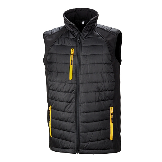 Black Compass Padded Soft Shell Gilet