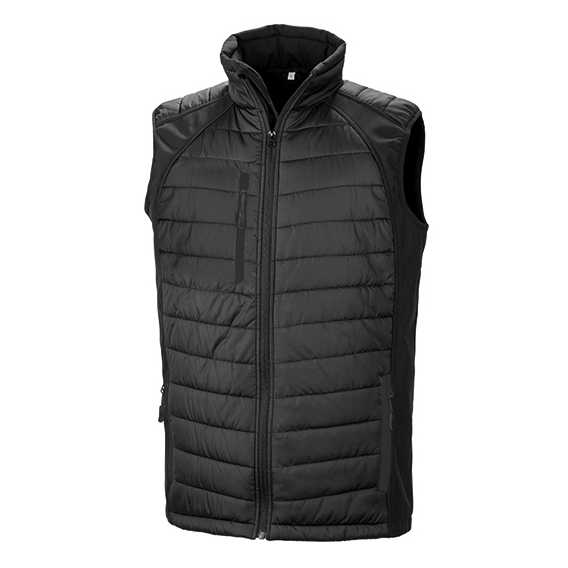Black Compass Padded Soft Shell Gilet