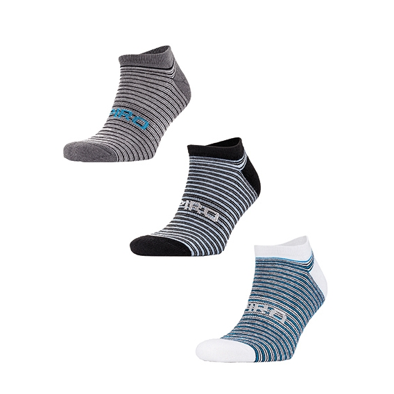 3-Pack Mixed Stripe Coolmax Sneaker Socks