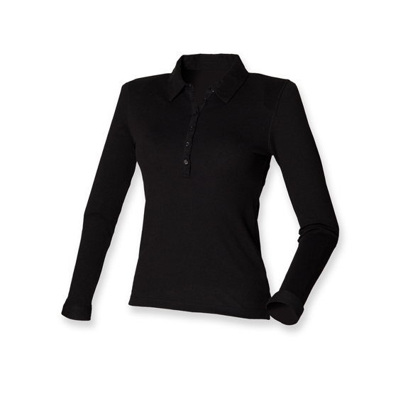 Women`s Long Sleeved Stretch Polo