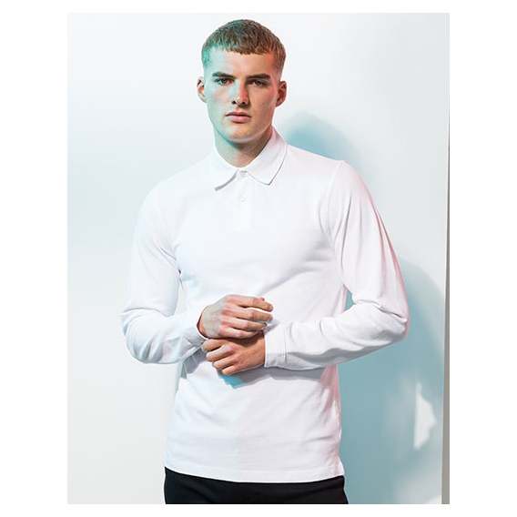 Men`s Long Sleeved Stretch Polo