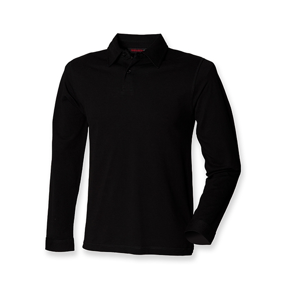 Men`s Long Sleeved Stretch Polo