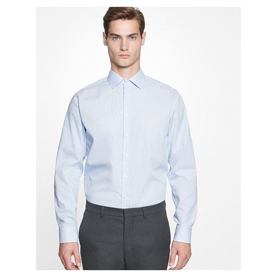 Men`s Shirt Slim Fit Check/Stripes Longsleeve