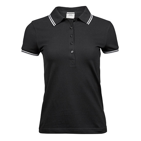 Womens Luxury Stripe Stretch Polo