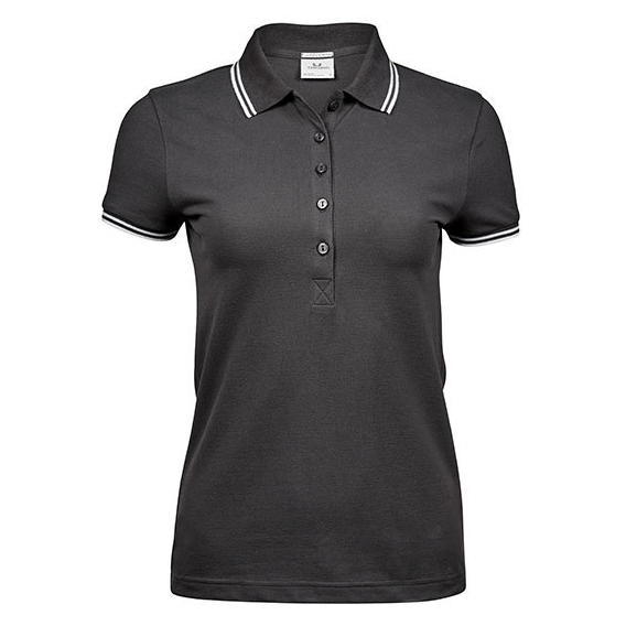 Womens Luxury Stripe Stretch Polo