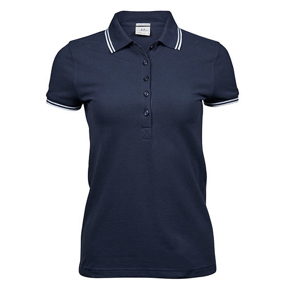 Womens Luxury Stripe Stretch Polo