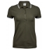 Womens Luxury Stripe Stretch Polo